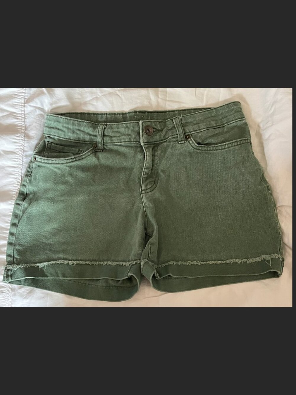 Time And Tru Women 4 Shorts Olive Green Stretch Summer